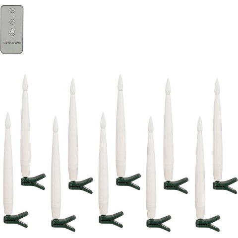 LAMPKI CHOINKOWE ŚWIECZKI NA KLIPIE 10 LED CIEPŁY BIAŁY LUCA
