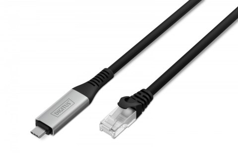 Kabel adapter USB-C - RJ45 Kat. 6A S/FTP, 1 Gbit/s, USB 3.2 Gen1, LSZH, 5m
