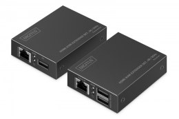 Przedłużacz (extender) po skrętce kat.6 HDMI 4K/30Hz z KVM USB 1.1 do 40m/70m, max. 253 odbiorniki, sterowanie IR - zestaw (odbi