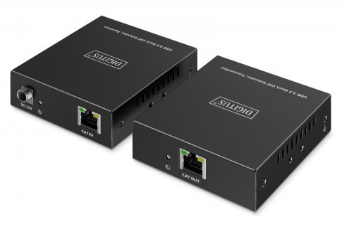 Przedłużacz (extender) po skrętce kat.6A USB 3.1 Gen1 do 100m, 3x USB-A, 1x USB-C do 5 Gbps, 1x RJ45 (Gigabit Ethernet) - zesta