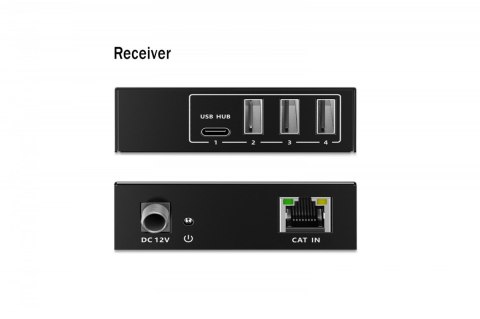 Przedłużacz (extender) po skrętce kat.6A USB 3.1 Gen1 do 100m, 3x USB-A, 1x USB-C do 5 Gbps, 1x RJ45 (Gigabit Ethernet) - zesta