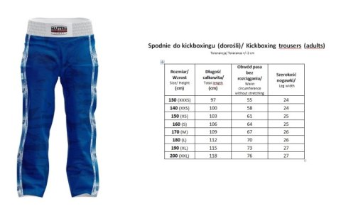 Spodnie do kickboxingu MASTERS "FIGHT" SKBP-M (WAKO APPROVED)