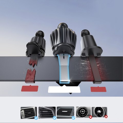 Uchwyt magnetyczny na telefon z ładowarką indukcyjną 15W na kratkę nawiewu - czarny