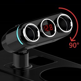 Rozdzielacz gniazda zapalniczki ładowarka 2x USB-A LCD 12/24 V 100 W