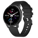 Smartwatch zegarek sportowy funkcyjny pulsometr ciśnieniomierz sen muzyka 45 mm - czarny