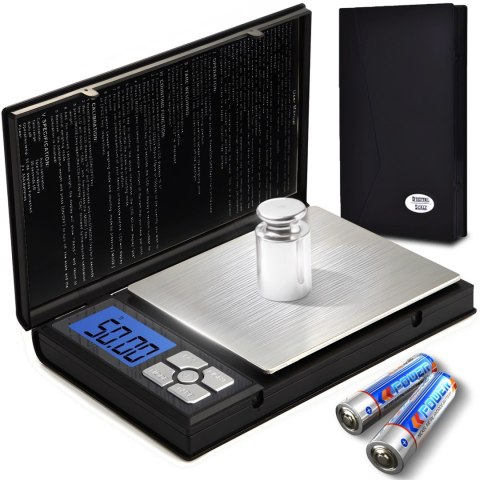 Waga jubilerska precyzyjna zamykana na baterie 0.01-500g / 0.01g