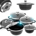 Zestaw garnków patelnia z powłoką ceramiczną pokrywkami - 12 el.