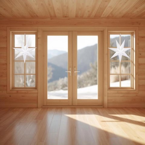 DEKORACJA PAPIEROWA GWIAZDA 50CM 7 RAMION BIAŁA