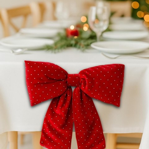 KOKARDA DEKORACYJNA CZERWONA 39x50CM MICA