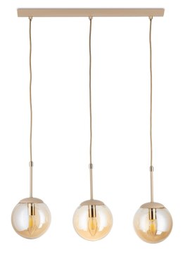 Lampa Wisząca Maro Beżowa Szkło 3xE14 55 cm