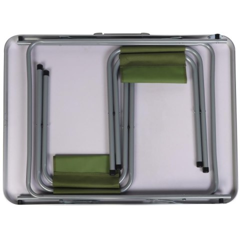 STOLIK TURYSTYCZNY SKŁADANY KEMPINGOWY 80X60X70CM I 2 KRZESŁA ZIELONY