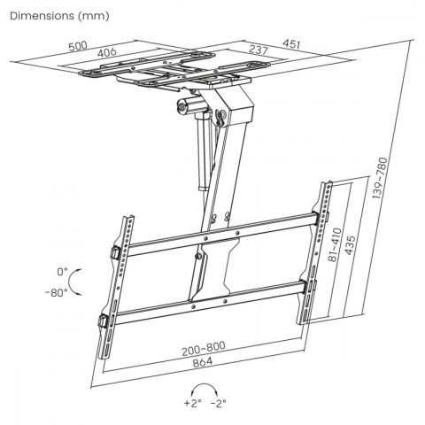 Elektryczny uchwyt TV, MC-110 T