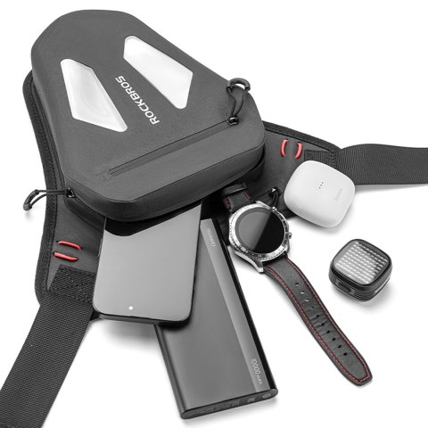 Torba motocyklowa saszetka na nogę udo pas ramię - czarna