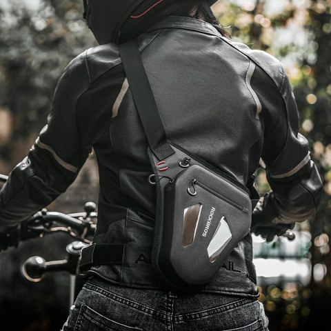 Torba motocyklowa saszetka na nogę udo pas ramię - czarna