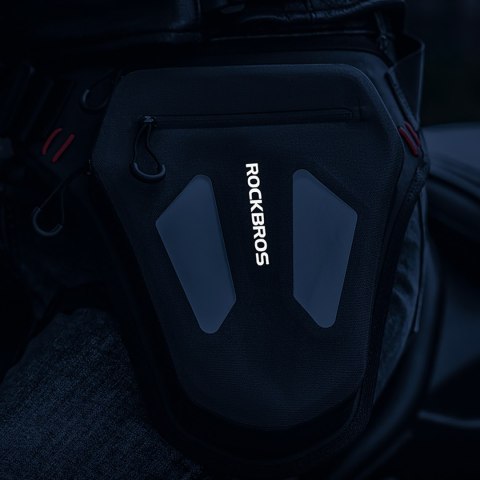 Torba motocyklowa saszetka na nogę udo pas ramię - czarna