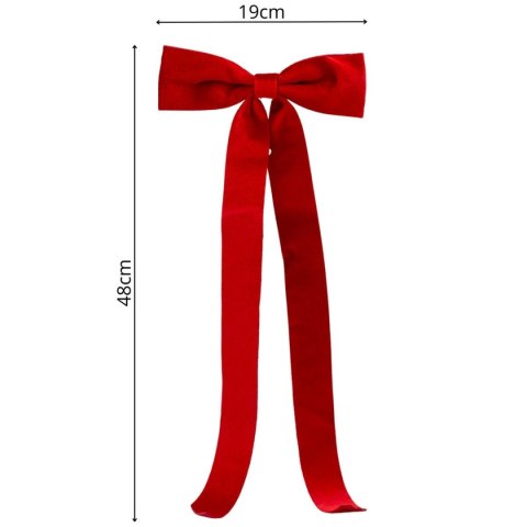 KOKARDA DEKORACYJNA CZERWONA 2x19x48CM 4SZT MICA