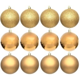 BOMBKA DEKORACYJNA PLASTIKOWA BEZPIECZNA 12SZT 60MM ZŁOTY