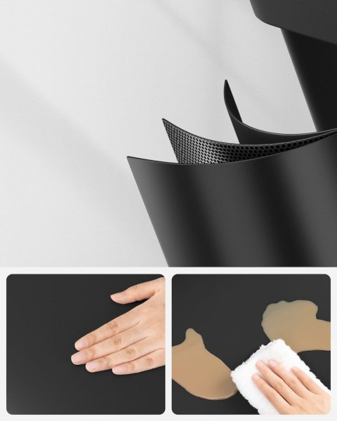 Czarny kosz na śmieci 3 komory x 15 L