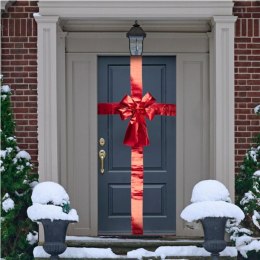 KOKARDA NA DRZWI 33x42CM WSTĄŻKA CZERWONA