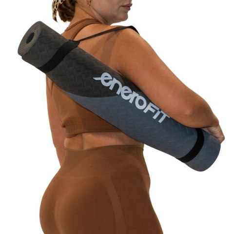 MATA DO JOGI I FITNESS TPE ANTYPOŚLIZGOWA SZARO-CZARNA ENERO FIT