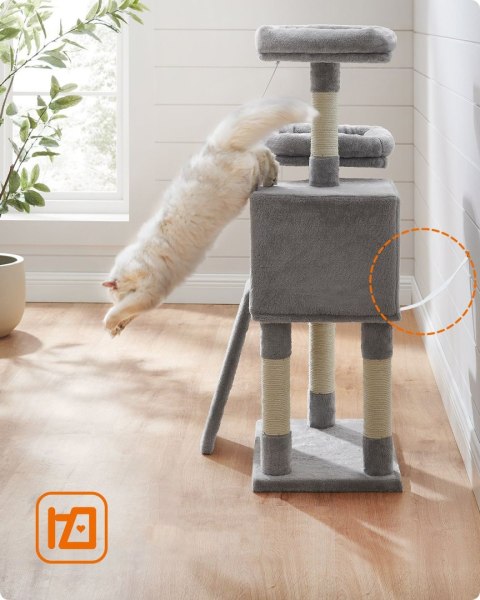 Stabilny drapak dla kota jasnoszary 115 cm
