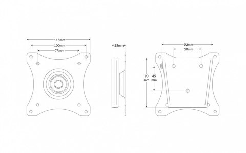 GD03 Uchwyt ścienny monitora VESA 75x75 - 100x100 10 kg