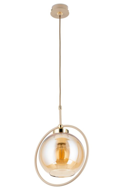 Lampa Wisząca Galaxy Beżowa Szkło 1xE27 27 cm