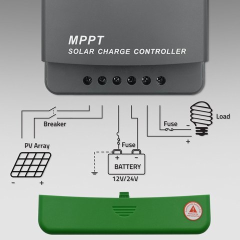 Solarny regulator ładowania MPPT z czujnikiem temperatury 10A | 12V/24V | LCD | 2xUSB | Bluetooth | APP | GEL | LiFePO4