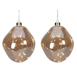 BOMBKA FORMÓWKA SZKLANA KROPLA 2SZT LED 12CM GOLD