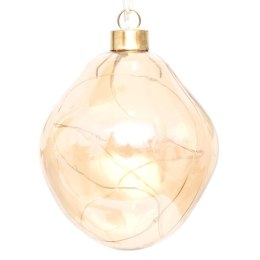 BOMBKA FORMÓWKA SZKLANA KROPLA 2SZT LED 12CM GOLD