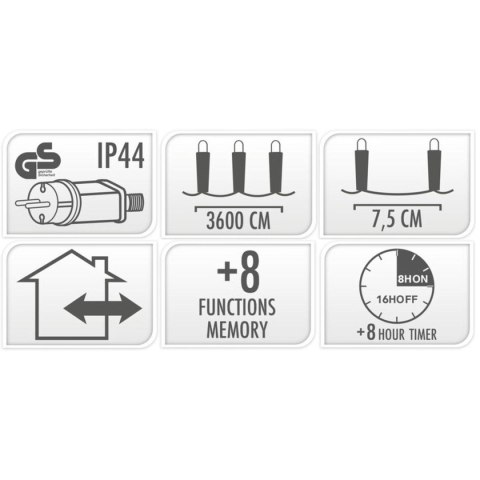 LAMPKI CHOINKOWE ŁAŃCUCH ŚWIETLNY 480 LED TIMER MULTIKOLOR