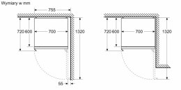 Chlodziarko-zamrażarka 70 cm KGN49OCAF Antracyt