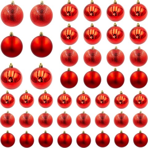 BOMBKA DEKORACYJNA PLASTIKOWA BEZPIECZNA 46SZT CZERWONA MICA