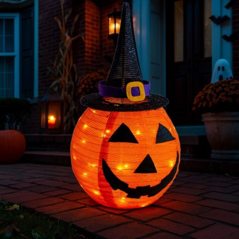 DYNIA DEKORACYJNA Z KAPELUSZEM 68CM HALLOWEEN 30LED