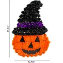 FIGURKA DEKORACYJNA DYNIA 35CM HALLOWEEN FIOLETOWY PASEK