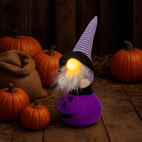 FIGURKA DEKORACYJNA NA DYNI 35CM LED HALLOWEEN FIOLET