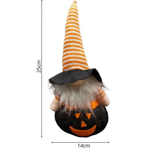 FIGURKA DEKORACYJNA NA DYNI CZARNEJ 25CM LED HALLOWEEN