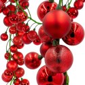 GAŁĄZKA GIRLANDA 180CM Z BOMBKAMI 80 SZT.MICA CZERWONA