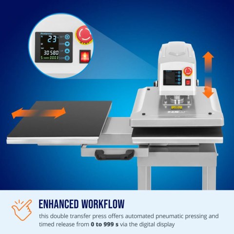 Prasa termotransferowa pneumatyczna podwójna 40 x 50 cm