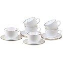 ZESTAW KAWOWY 6 FILIŻANEK ZE SPODECZKAMI KINGHOFF OPAL KH-1929