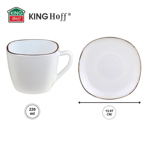 ZESTAW KAWOWY 6 FILIŻANEK ZE SPODECZKAMI KINGHOFF OPAL KH-1930