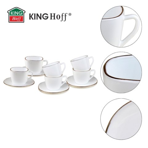 ZESTAW KAWOWY 6 FILIŻANEK ZE SPODECZKAMI KINGHOFF OPAL KH-1930