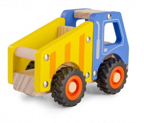 Drewniane auto z oponami Wywrotka