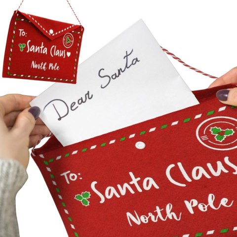 KOPERTA ŚWIĄTECZNA LIST DO ŚWIĘTEGO MIKOŁAJA FILCOWA 38x30CM SANTA CLAUS