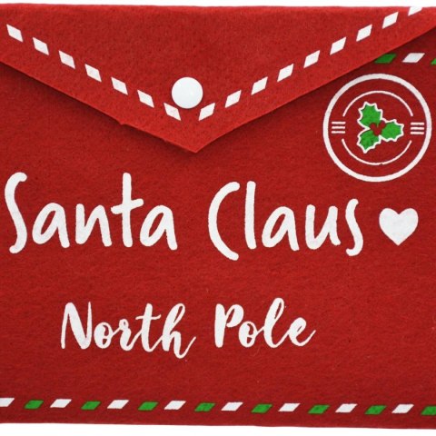 KOPERTA ŚWIĄTECZNA LIST DO ŚWIĘTEGO MIKOŁAJA FILCOWA 38x30CM SANTA CLAUS