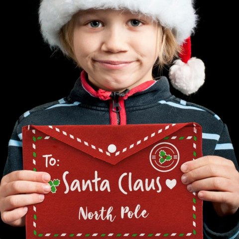 KOPERTA ŚWIĄTECZNA LIST DO ŚWIĘTEGO MIKOŁAJA FILCOWA 38x30CM SANTA CLAUS