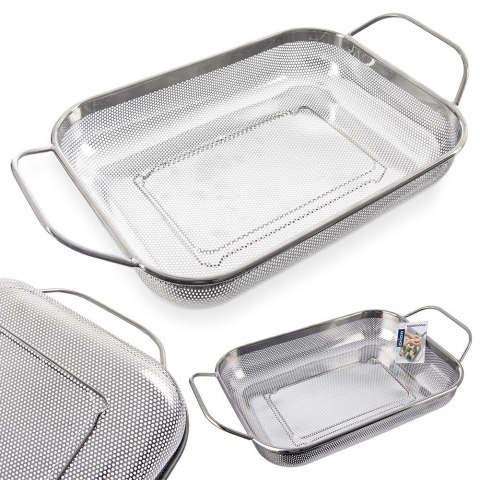 CEDZAK DURSZLAK KUCHENNY STALOWY NACZYNIE NA GRILLA ANETT 43X25X9CM ORION 124483
