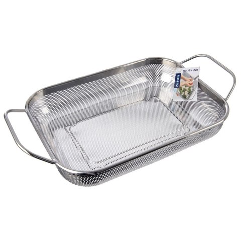 CEDZAK DURSZLAK KUCHENNY STALOWY NACZYNIE NA GRILLA ANETT 43X25X9CM ORION 124483