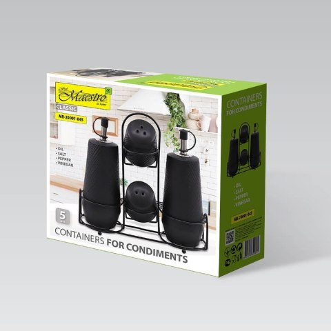 CERAMICZNY ZESTAW DO PRZYPRAW 5-ELE MAESTRO BLACK MR-20001-04S