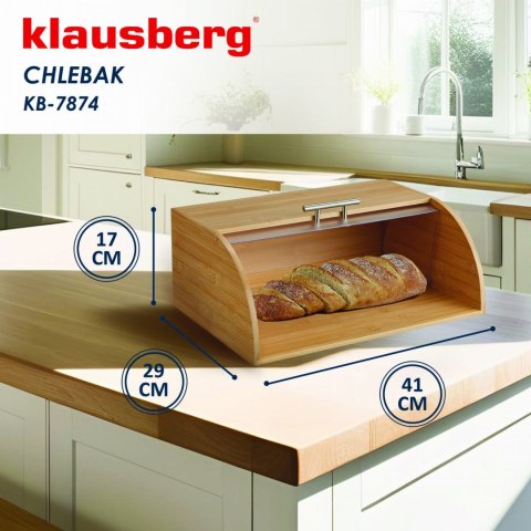 CHLEBAK BAMBUSOWY DREWNIANY 41CM POJEMNIK NA PIECZYWO CHLEB BUŁKI KLAUSBERG KB-7874